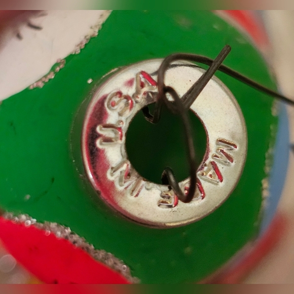 Large hand-painted glass Christmas ornament. Floral Botanical design. Pear Shape - Picture 7 of 7